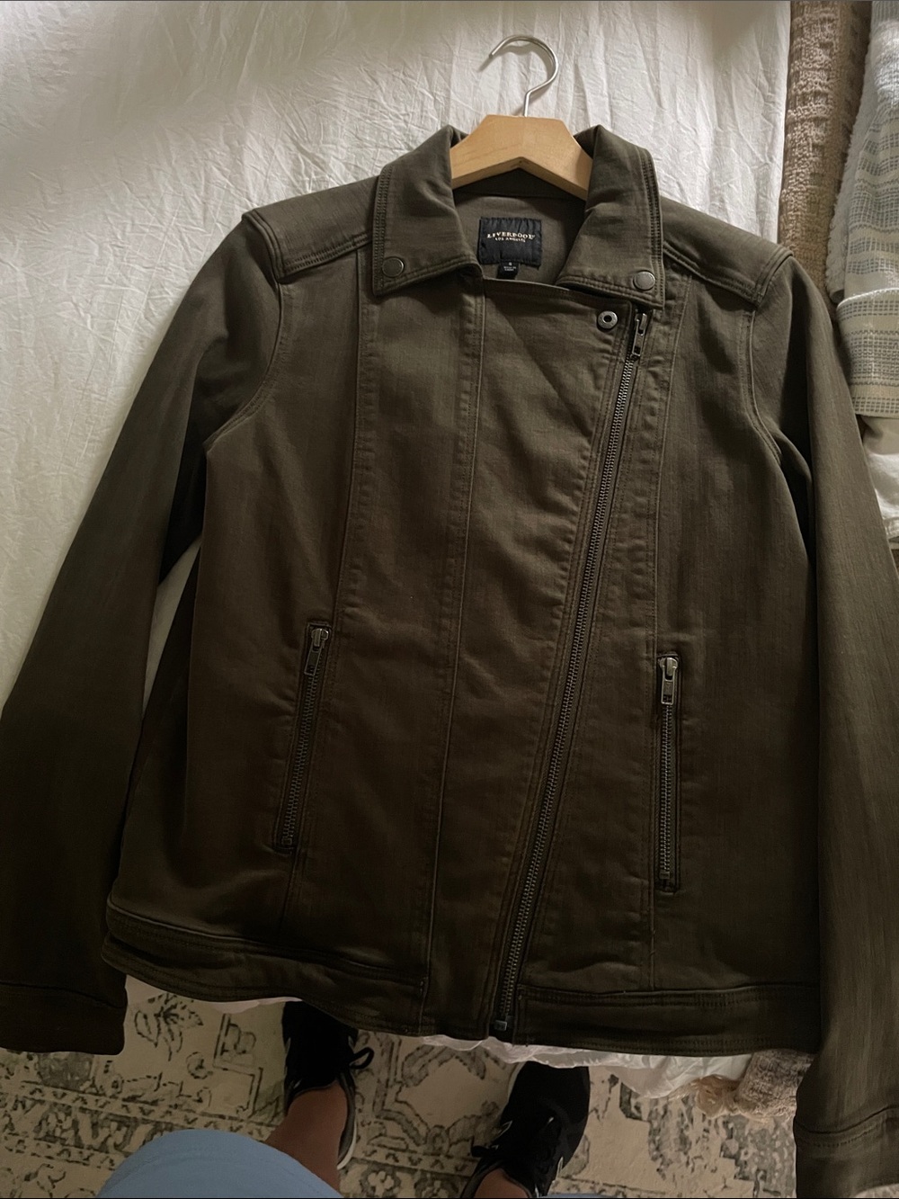 Liverpool Men's Olive Zip-Front Shirt Jacket